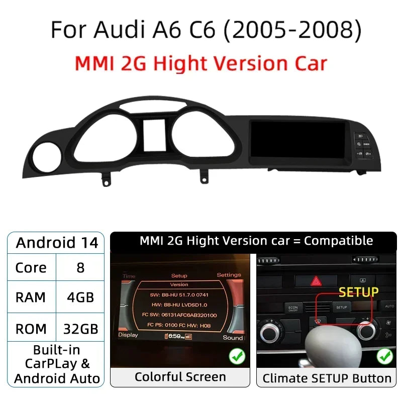 Autoradio CarPlay Audi A6 C6 et Q7 4L (2005-2015) – DSP, MMI 2G ou 3G, vue 10