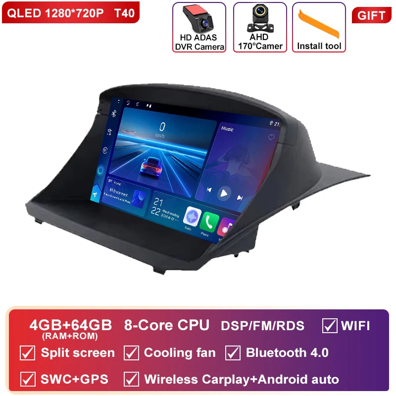 Autoradio CarPlay Ford Fiesta Mk6 et Mk7 (2008-2019) – Écran 9 pouces, jusqu'à 8 Go + 256 Go, vue 47