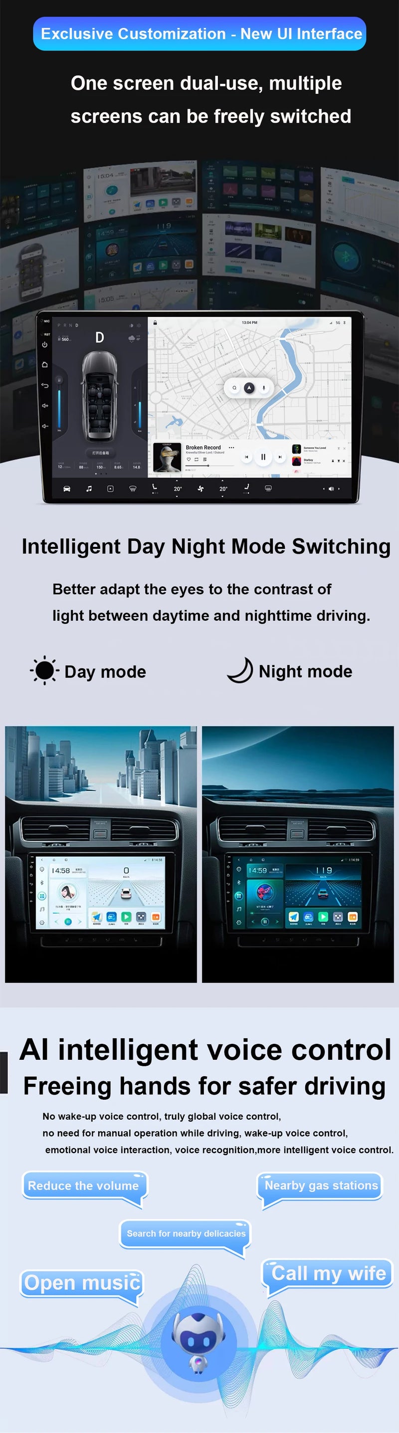 Autoradio CarPlay Nissan Note E12 (2012-2021) – Écran 9 pouces, jusqu'à 8 Go + 256 Go, vue 15