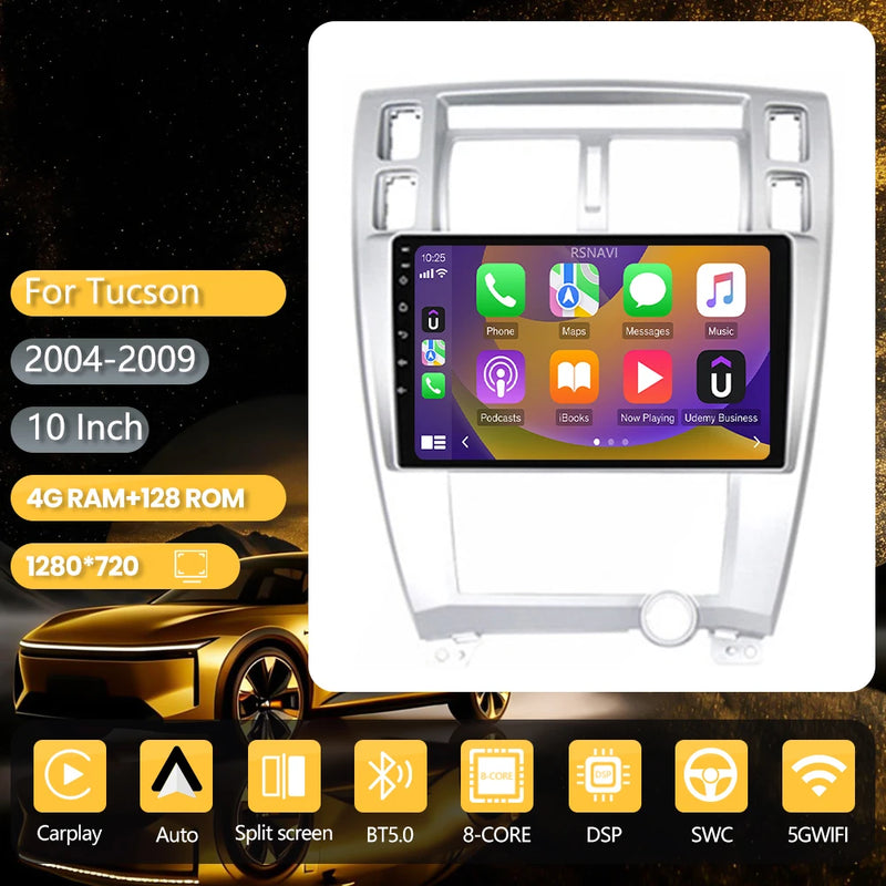 Autoradio CarPlay Hyundai Tucson (2004-2009) – Écran 10 pouces, jusqu'à 16 Go + 256 Go, vue 36