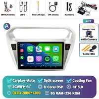 Autoradio CarPlay Peugeot 301 et Citroën C-Elysée (2012-2016) – Écran QLED, Android 16, vue 34