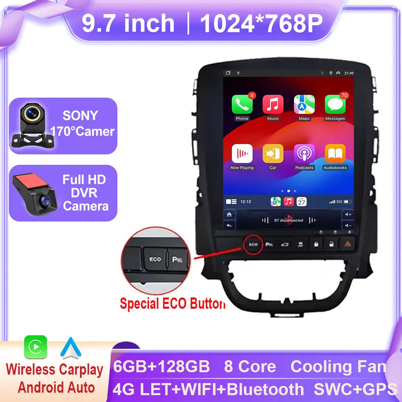Autoradio CarPlay Opel Astra J (2009-2015) et Cascada – Écran vertical 9,7 pouces, jusqu'à 8 Go + 256 Go, vue 17
