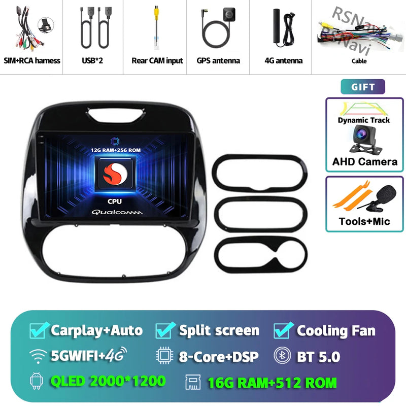 Autoradio CarPlay Renault Captur (2016-2019) – Écran 9 pouces, Android 16, vue 11