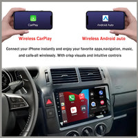 Autoradio CarPlay Volkswagen Polo 4 (2004-2009) – Écran 9 pouces, cadre noir ou argent, vue 4