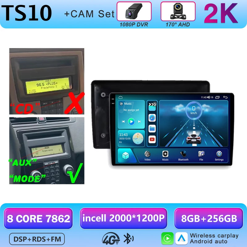 Autoradio CarPlay Volvo C30, S40, V50 et C70 (2004-2012) – Écran 9 pouces, jusqu'à 12 Go + 256 Go, vue 34