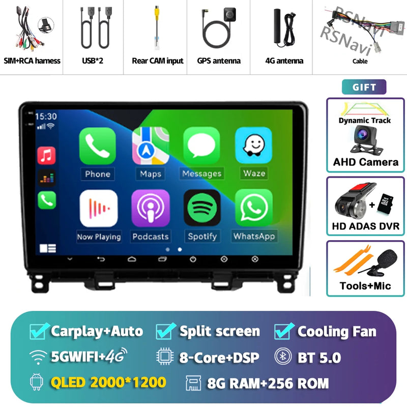 Autoradio CarPlay Honda Jazz 4 et Fit 4 (2020-2022) – Écran QLED, jusqu'à 16 Go + 512 Go, vue 20