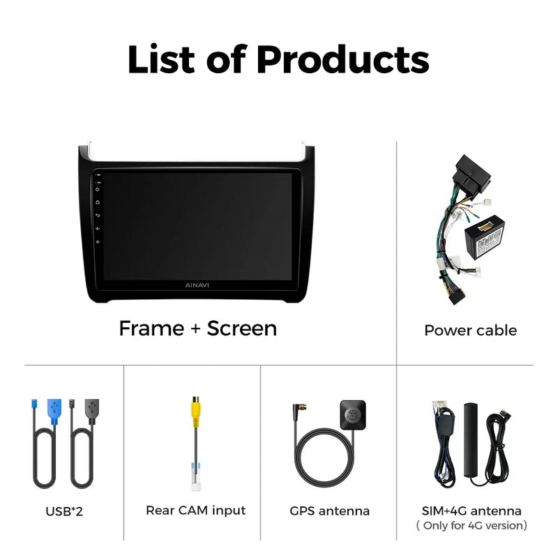 Autoradio CarPlay Volkswagen Polo 5 (2008-2020) – Écran 9 pouces, sans fil, jusqu'à 8 Go + 256 Go, vue 9