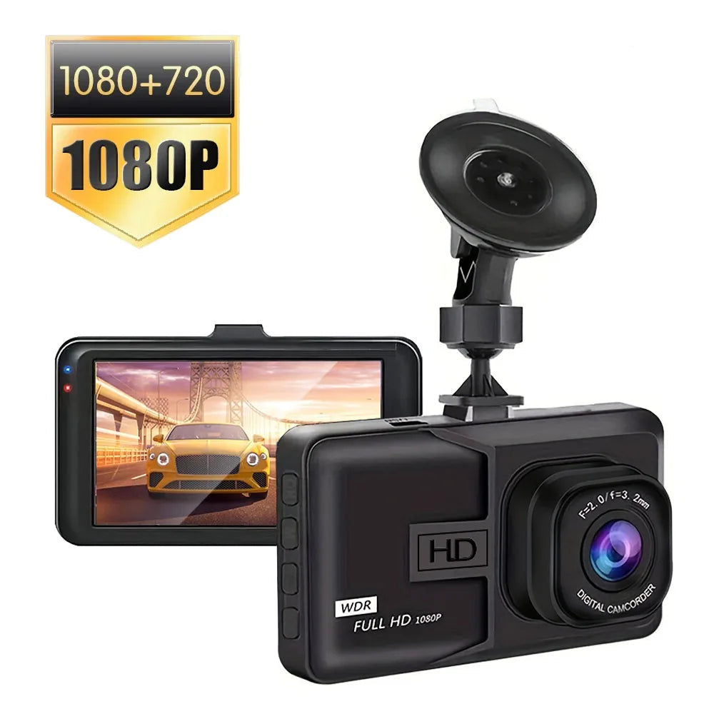 Dashcam voiture 1080P avant arrière – Vision nocturne, G-Sensor, carte SD 32 Go incluse