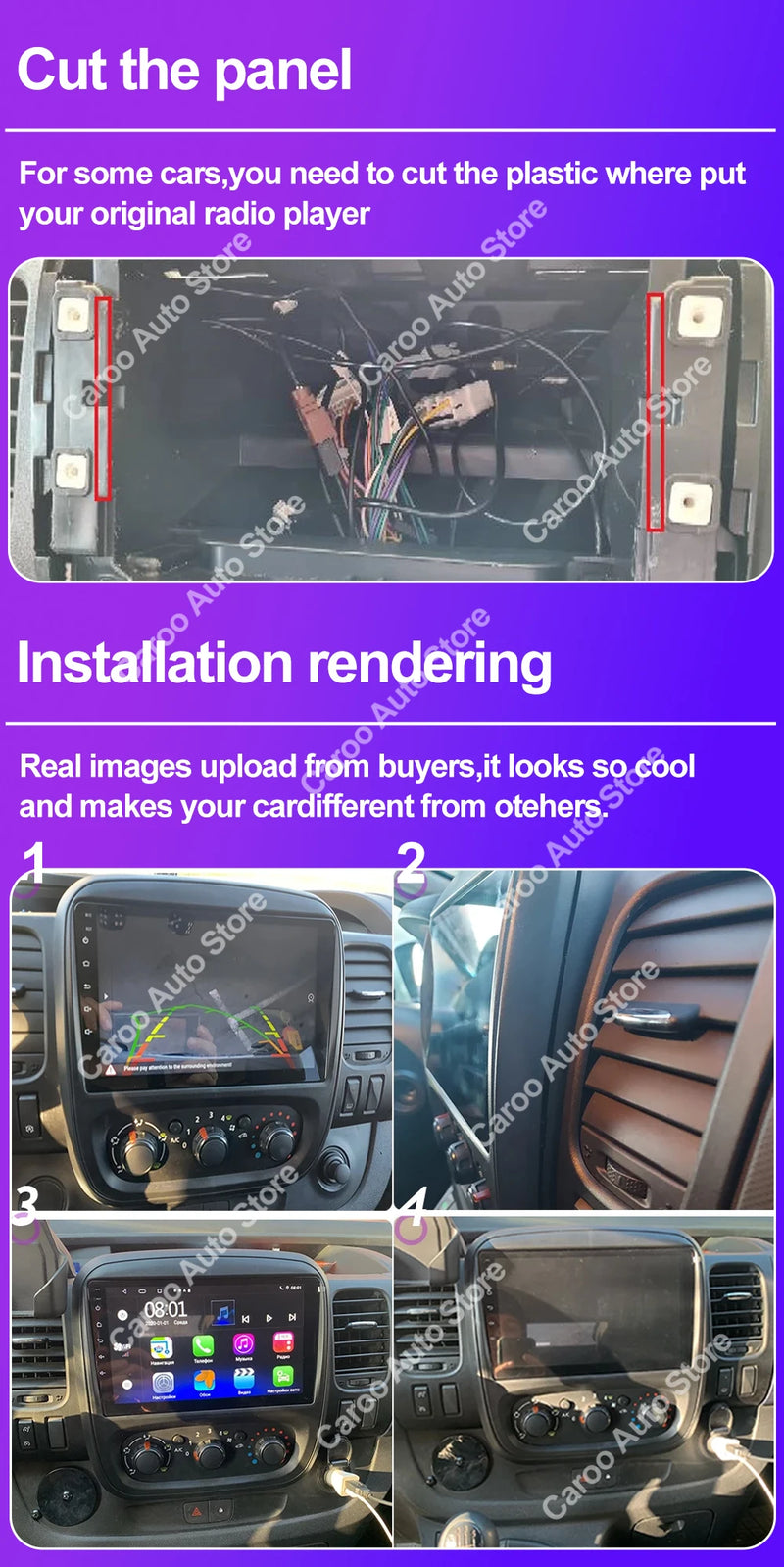 Autoradio CarPlay Renault Trafic 3 (2014-2021) et Opel Vivaro B (2014-2018) – Écran 9 pouces, jusqu'à 12 Go + 256 Go, vue 8