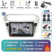 Autoradio CarPlay Peugeot 301 et Citroën C-Elysée (2012-2016) – Écran QLED, Android 16, vue 45