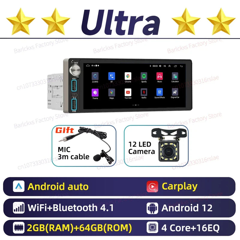 Autoradio CarPlay Renault Twingo 2 (2007-2016) – Écran 6,86 pouces 1 DIN, jusqu'à 4 Go + 64 Go, vue 36