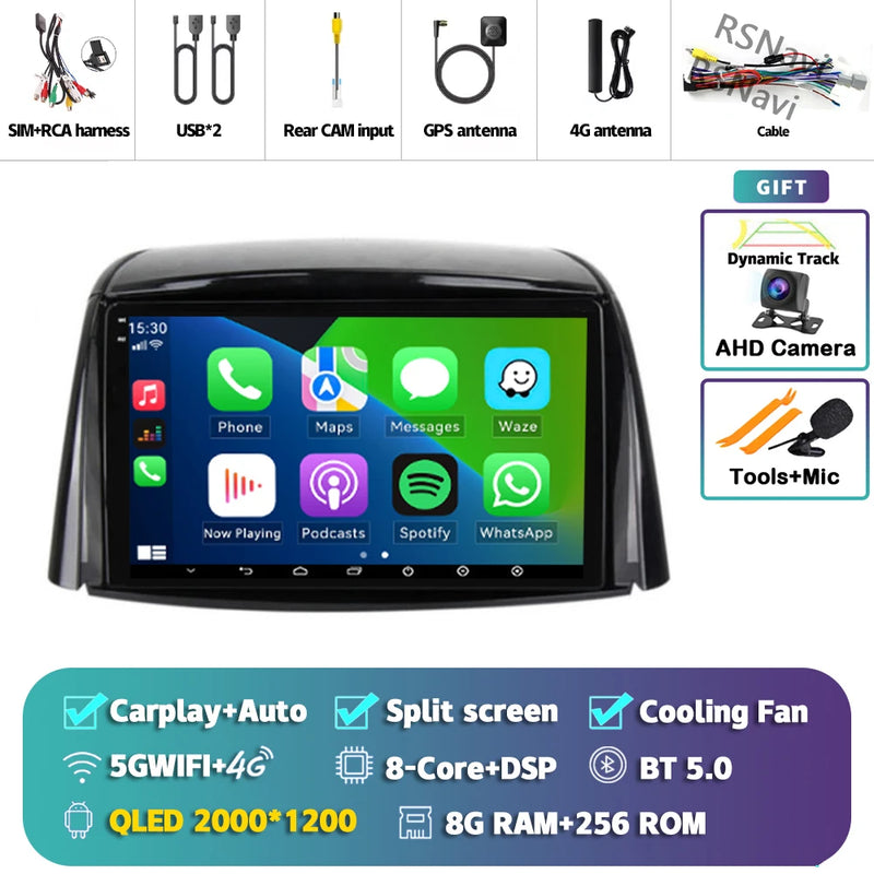 Autoradio CarPlay Renault Koleos (2008-2016) – Écran 9 pouces sans fil, jusqu'à 16 Go + 512 Go, vue 35