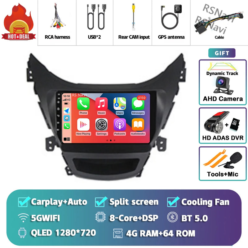 Autoradio CarPlay Hyundai Elantra (2012-2015) – Écran 9 pouces sans fil, jusqu'à 16 Go + 512 Go, vue 31