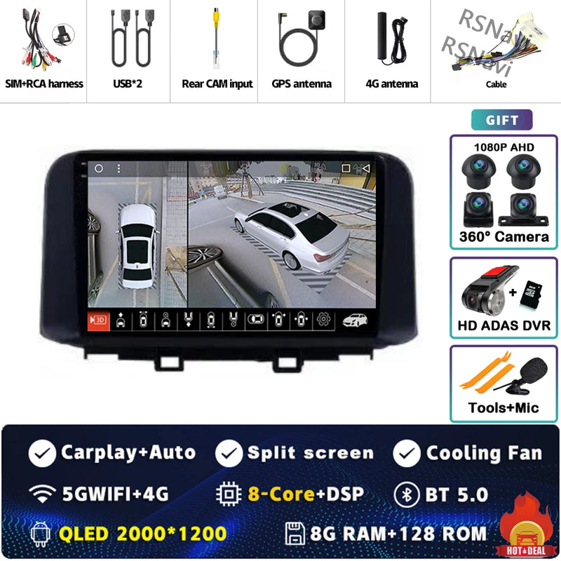 Autoradio CarPlay Hyundai Kona (2018-2022) – Écran 9 pouces, jusqu'à 16 Go + 512 Go, vue 25
