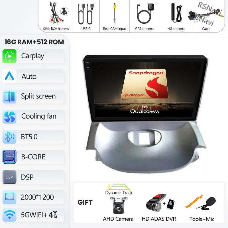 Autoradio CarPlay Peugeot 206 et Citroën C2 (2004-2013) – Écran QLED 9 pouces, jusqu'à 16 Go + 512 Go, vue 34