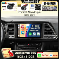 Autoradio CarPlay Seat Ateca et Cupra Ateca (2016-2021) – Écran 9 pouces, Android 16