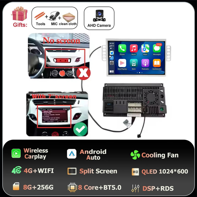 Autoradio CarPlay Citroën C3 et DS3 (2010-2016) – Écran QLED 7 pouces, Android 16, jusqu'à 8 Go + 256 Go, vue 30
