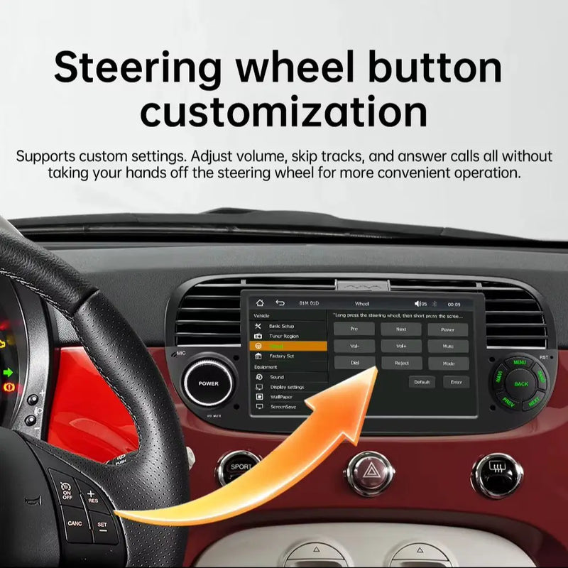 Autoradio CarPlay Fiat 500 (2007-2015) – Écran 7 pouces, sans fil, vue 5