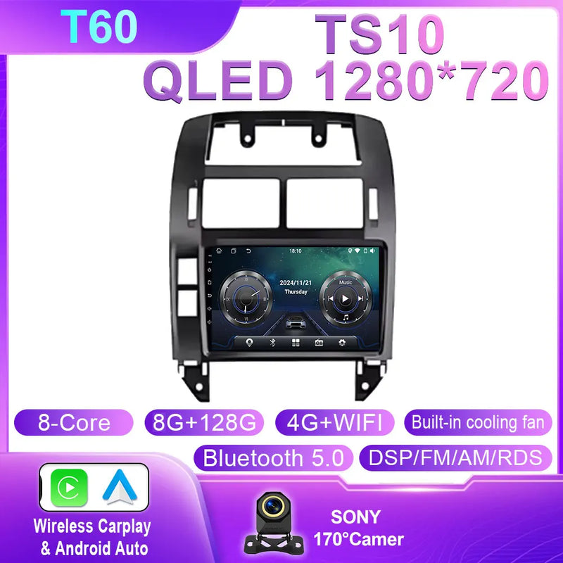 Autoradio CarPlay Volkswagen Polo 4 (2004-2009) – Écran QLED 9 pouces, Android 16, jusqu'à 12 Go + 256 Go, vue 37