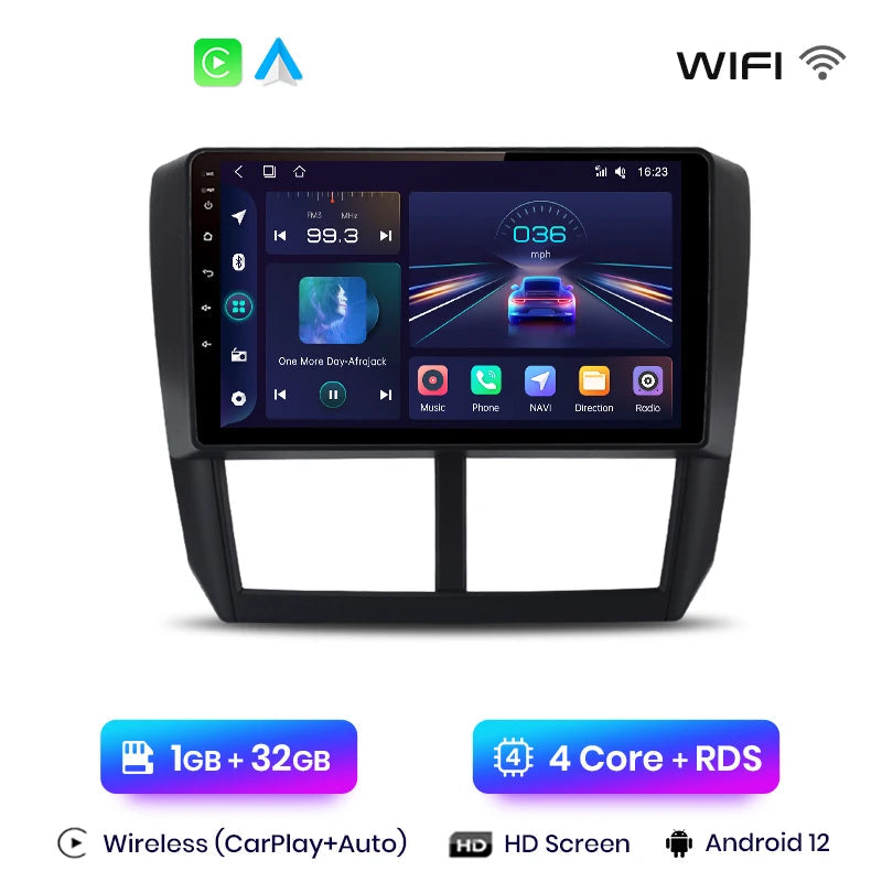Autoradio Subaru Impreza CarPlay sans fil – Écran tactile Android 12