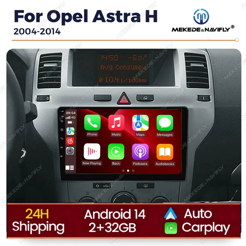 Autoradio CarPlay Opel Astra H (2004-2014) – Écran 9 pouces, jusqu'à 2 Go + 32 Go