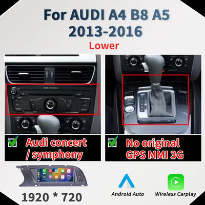 Becquet Voiture Autoradio Audi A4 B8 A5, Écran Tactile 8,9'' CarPlay
