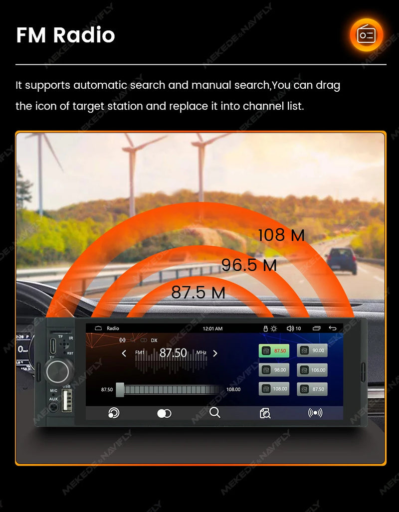 Autoradio 1 DIN CarPlay Universel 6,86 Pouces – Filaire ou Sans Fil, Bluetooth, vue 27