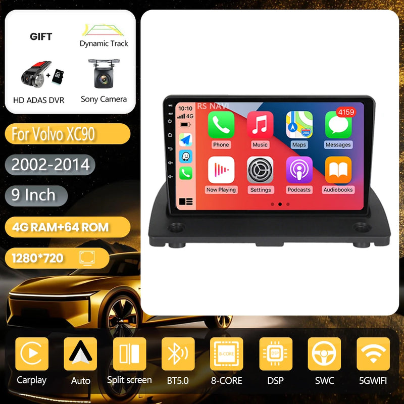 Autoradio CarPlay Volvo XC90 (2002-2014) – Écran 9 pouces, jusqu'à 16 Go + 256 Go, vue 35