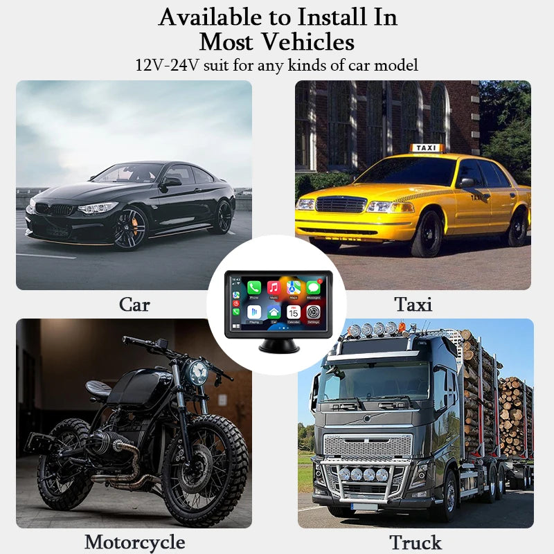 Écran CarPlay Portable Universel 7 Pouces – Ventouse ou Socle, Caméra de Recul, vue 16