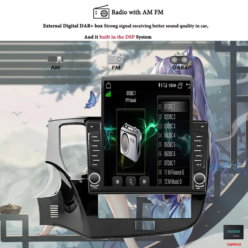 Autoradio CarPlay Mitsubishi Outlander (2018-2021) – Écran vertical 9,7 pouces, jusqu'à 8 Go + 128 Go, vue 15