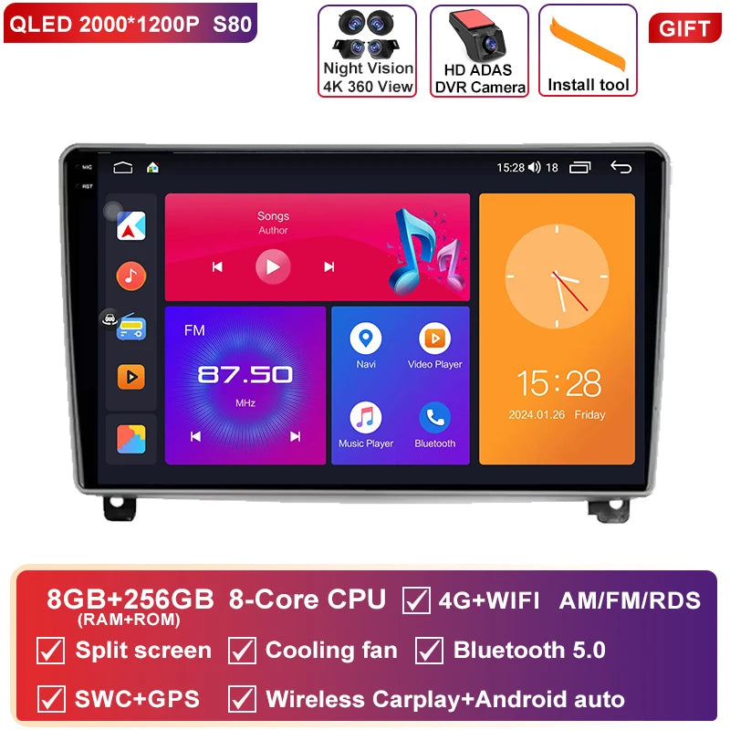 Autoradio CarPlay Peugeot 407 (2004-2011) – Écran 9 pouces, option écran 2K, jusqu'à 12 Go + 256 Go, vue 38