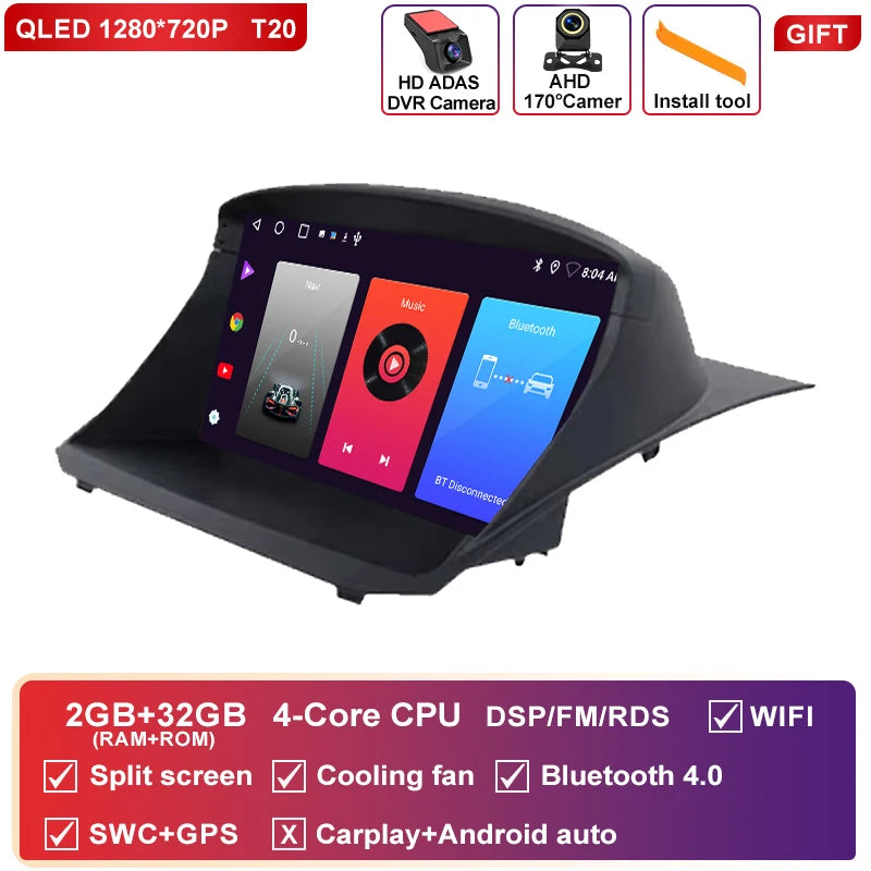 Autoradio CarPlay Ford Fiesta Mk6 et Mk7 (2008-2019) – Écran 9 pouces, jusqu'à 8 Go + 256 Go, vue 46