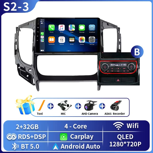 Autoradio CarPlay Mitsubishi L200, Pajero Sport et Triton (2015-2019) – Écran 9 pouces, jusqu'à 8 Go + 128 Go, vue 19