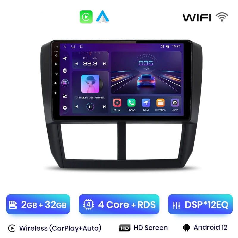 CarPlay Subaru Impreza Android 12 – Autoradio 2 Go + DSP HD