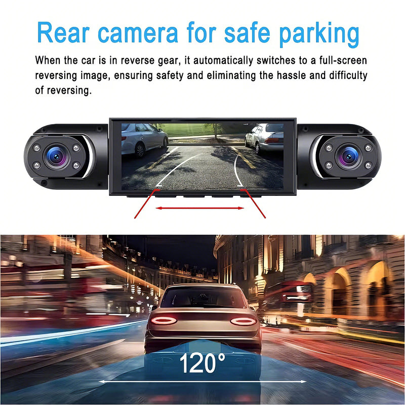Dashcam 3 ou 4 Caméras – Avant 1080P, Côtés Orientables et Arrière, Mode Parking, vue 16