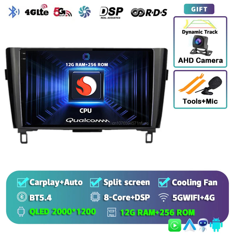 Autoradio CarPlay Nissan Qashqai J11 et X-Trail T32 (2014-2020) – Écran QLED, jusqu'à 16 Go + 512 Go, vue 7
