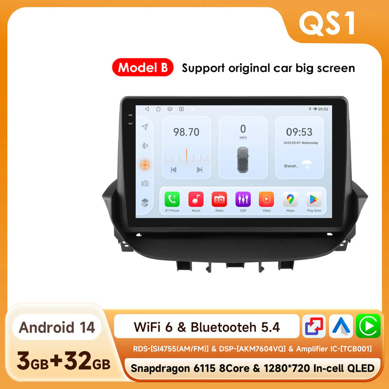 Autoradio CarPlay Renault Laguna 2 (2001-2007) – Écran 9 pouces, sans fil, vue 20