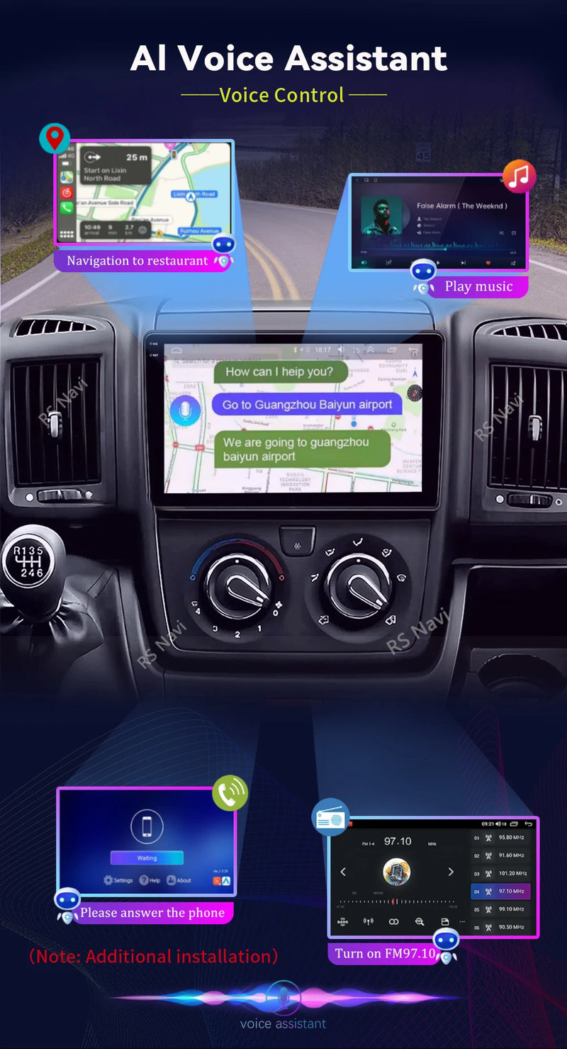 Autoradio CarPlay Fiat Ducato, Peugeot Boxer et Citroën Jumper (2007-2015) – Écran 9 pouces, jusqu'à 16 Go + 256 Go, vue 13