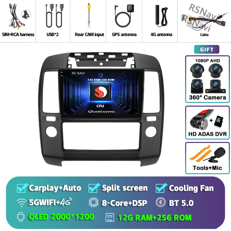 Autoradio CarPlay Nissan Navara D40 (2004-2010) – Écran 9 pouces, Android 16, vue 23