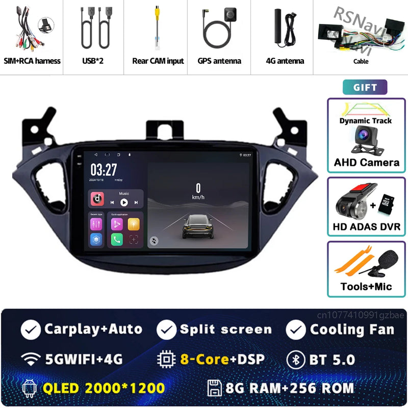 Autoradio CarPlay Opel Corsa E (2014-2019) et Adam (2013-2016) – Écran 9 pouces 2K, jusqu'à 12 Go + 256 Go, vue 14
