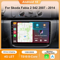 Autoradio CarPlay Skoda Fabia 2 (2007-2014) – Écran 10 pouces, jusqu'à 12 Go + 256 Go