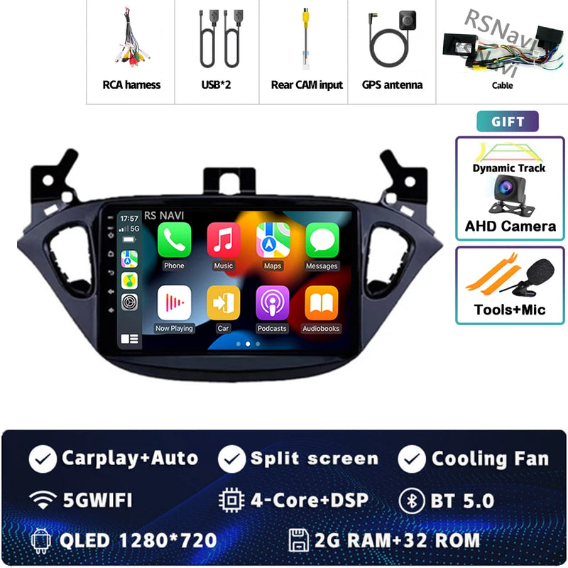 Autoradio CarPlay Opel Corsa E (2014-2019) et Adam (2013-2016) – Écran 9 pouces 2K, jusqu'à 12 Go + 256 Go, vue 15