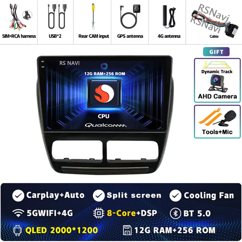 Autoradio CarPlay Fiat Doblo (2010-2015) – Écran 9 pouces sans fil, jusqu'à 16 Go + 512 Go, vue 16