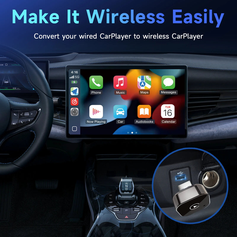 Mini Adaptateur CarPlay Sans Fil USB – Reconnexion Automatique, Mise à Jour en Ligne, vue 4