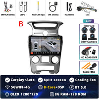 Autoradio CarPlay Kia Carens UN (2006-2012) – Écran 9 pouces, console type B, vue 23