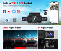 Dashcam 4 Voies Wi-Fi à Écran 3 Pouces – Avant 1080P, Caméras Latérales Infrarouges, vue 13