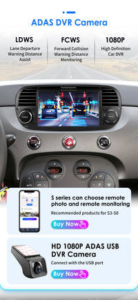 Autoradio CarPlay Fiat 500 (2007-2015) – Écran 7 pouces, 8 cœurs, jusqu'à 8 Go + 128 Go, vue 42