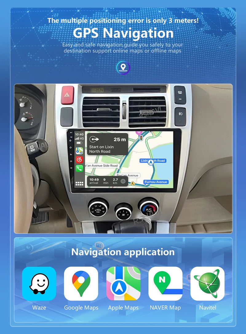 Autoradio CarPlay Hyundai Tucson (2004-2009) – Écran 10 pouces, jusqu'à 16 Go + 256 Go, vue 14