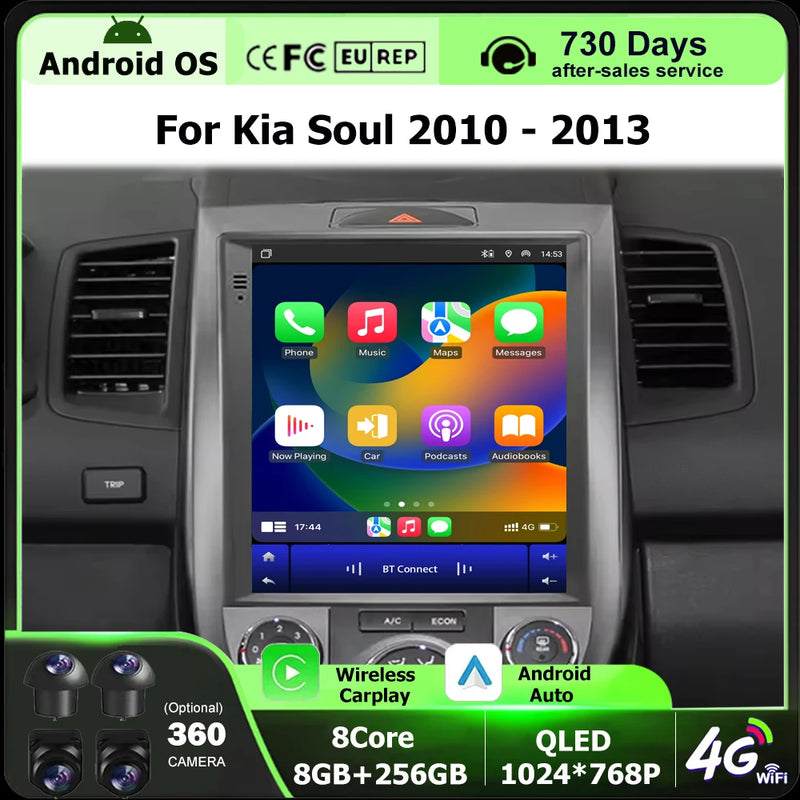 Autoradio CarPlay Kia Soul (2010-2013) – Écran vertical 9,7 pouces, jusqu'à 8 Go + 256 Go