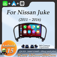 Autoradio CarPlay Nissan Juke (2011-2016) – Écran 9 pouces, Android 15, option écran 2K